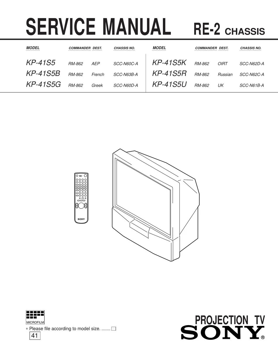 Service manual pdf download. Sony kp-41s5b. sony kp41-s5. sony kv-25e1r service manual. sony 235 service manual.
