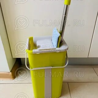 Ведро с отжимом для плоской швабры