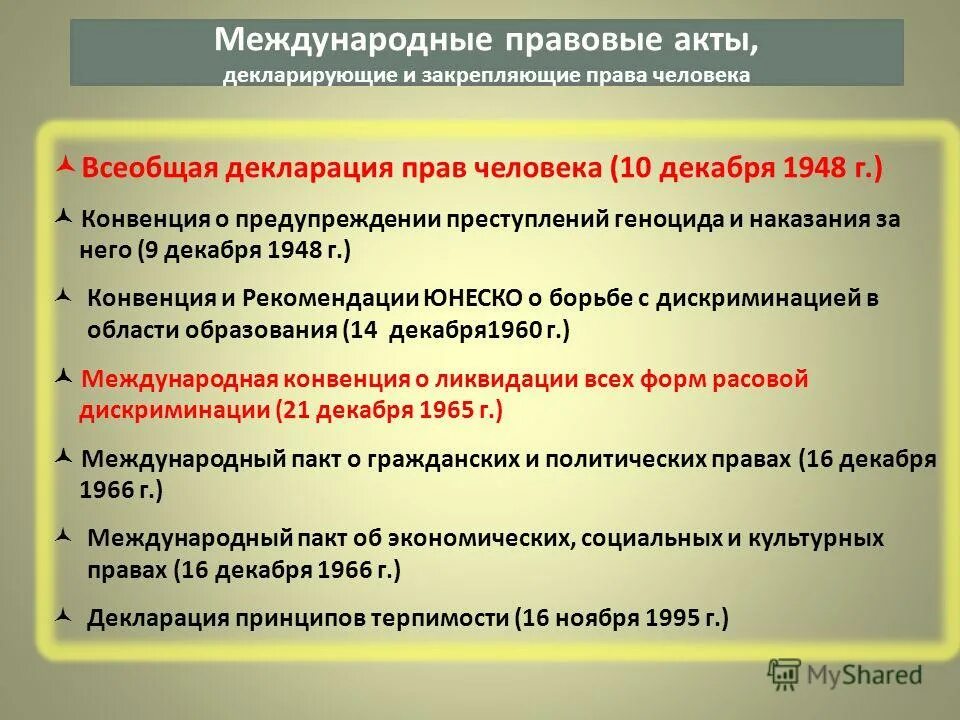 О борьбе с дискриминацией в области образования