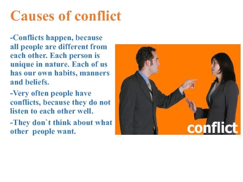 Causes of conflicts