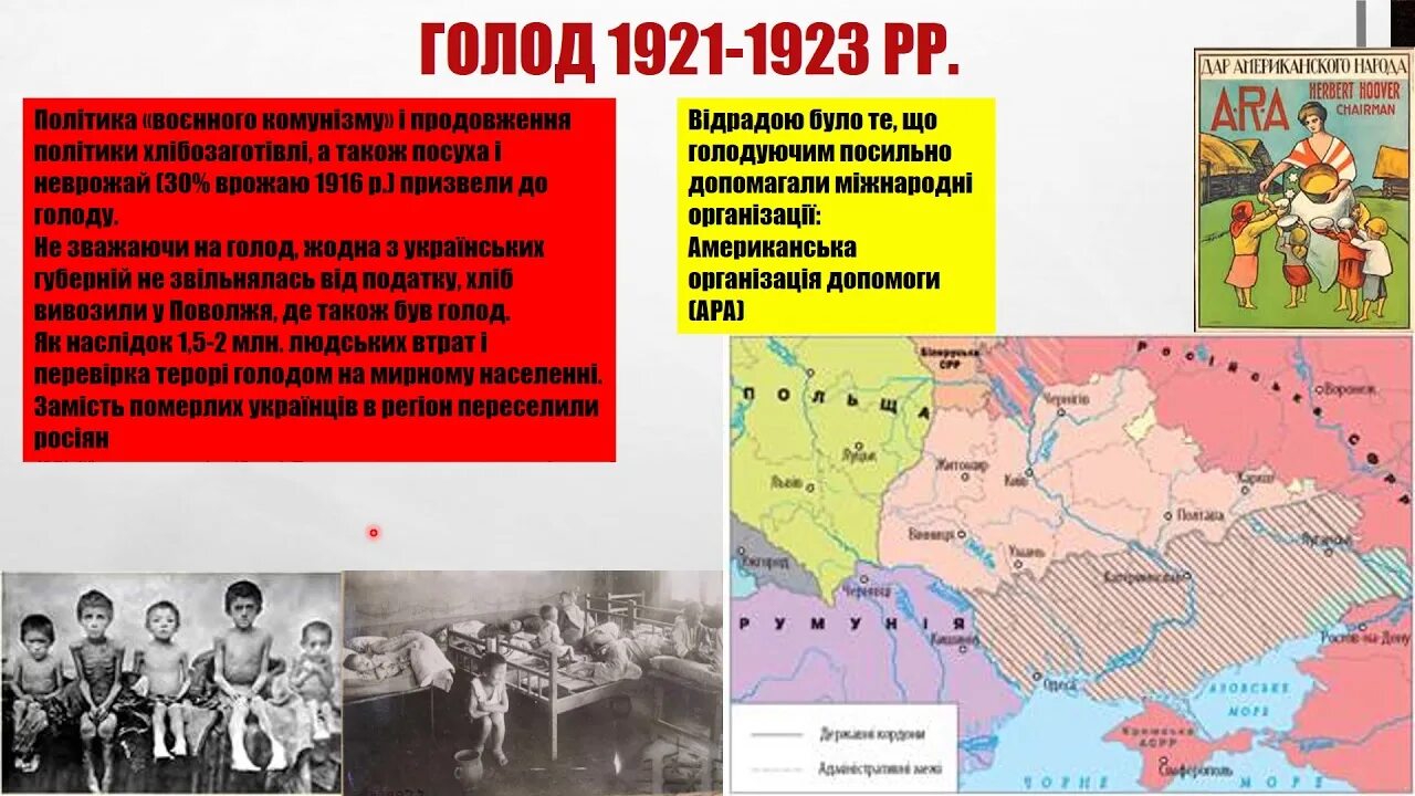 Голодомор в Украине 1921-1923. Причини голоду 1921-1923рр. Причины голода 1921