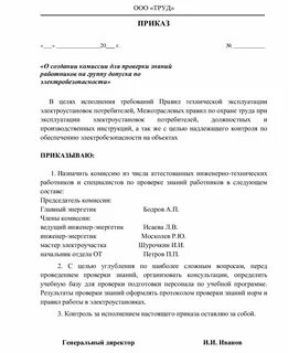 Приказ о создании следственно оперативной группы