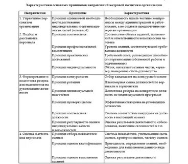 Характеристика кадровой стратегии