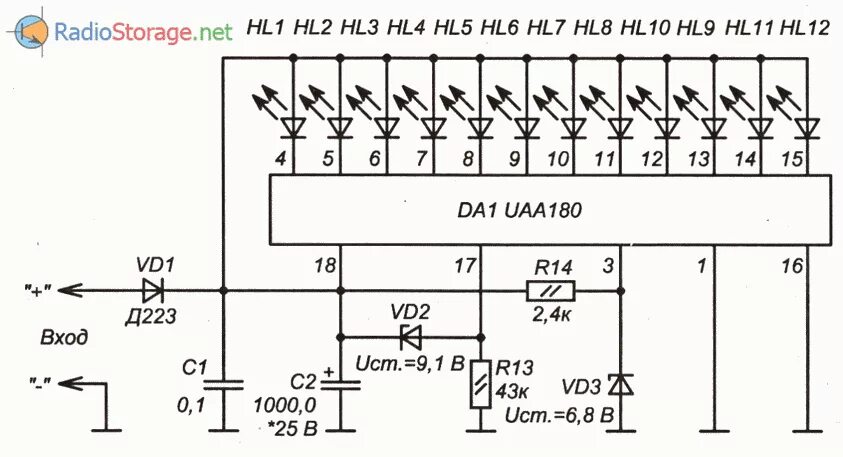 Светодиодный индикатор напряжения lm3914. Микросхема лм3915. Индикатор напряжения на lm3915 схема. Микросхема uaa180 автомобильный вольтметр. Схема светодиодного индикатора