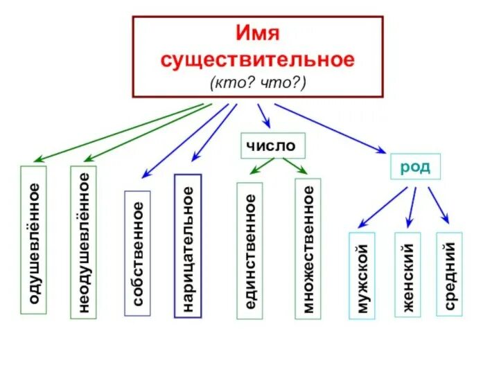 Урок русского языка на тему"Имя существительное" в 4 классе