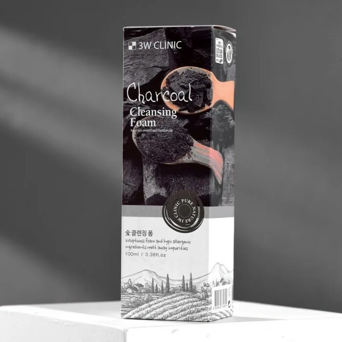 Cleansing charcoal. 3w Clinic Charcoal Cleansing Foam 100ml. Пенка 3w Clinic с углём 100. 3w Clinic пенка с углем. 3w Clinic пенка для лица очищающая с древесным углем, 100 мл.