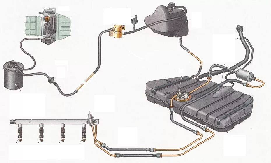 Топливопровод ВАЗ 2110 инжектор. Топливная система ВАЗ 21124. Абсорбер топливный ВАЗ 2114. Патрубок системы управления паров бензина ВАЗ 2114. Топливный клапан ваз 2115 инжектор