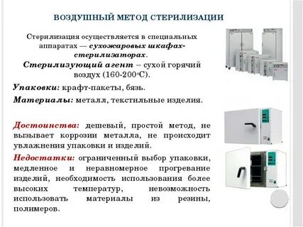 Типы воздушных стерилизаторов