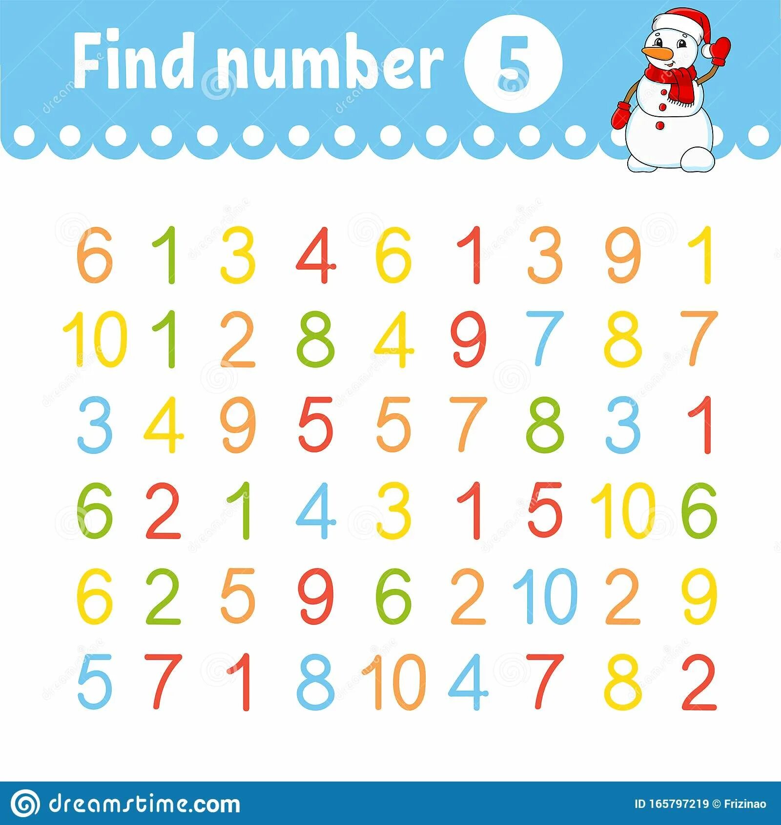 Find the number 1 on. Find the numbers.