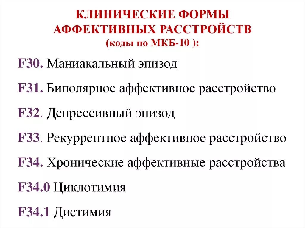 Классификация аффективных расстройств по мкб-10. Аффективные расстройства по мкб 10. Биполярное аффективное расстройство мкб 10. Классификация психических болезней мкб 10.