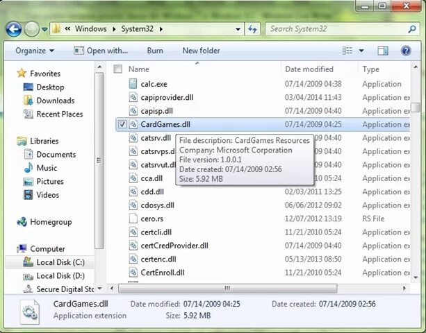 Библиотека dll. Windows Cards dll. Где находится библиотека игр на вин. Где находится библиотека dll в Windows 7.