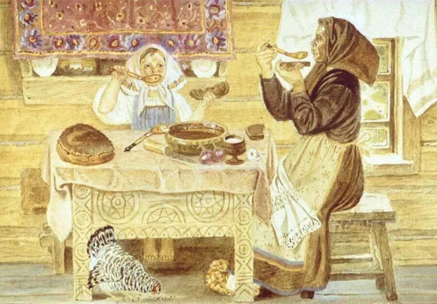 Диафильм русские народные сказки. Бабушка и внучка пьют чай. Сказка бабушка внучка да Курочка. Картина бабушка и внучка пьют чай.