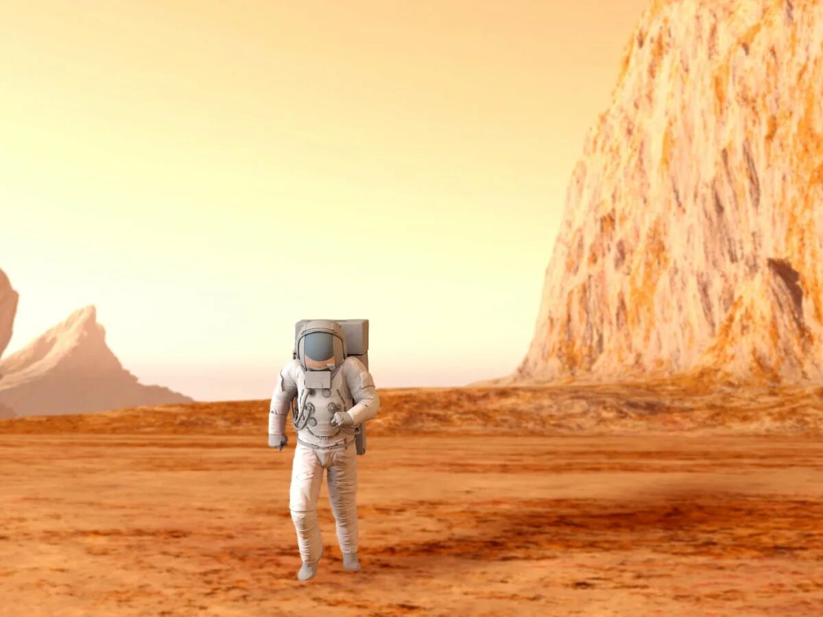 Путешествие на планету марс. Astronaut on mars. человек с марса. возвращение на марс. жизнь на марсе в будущем.