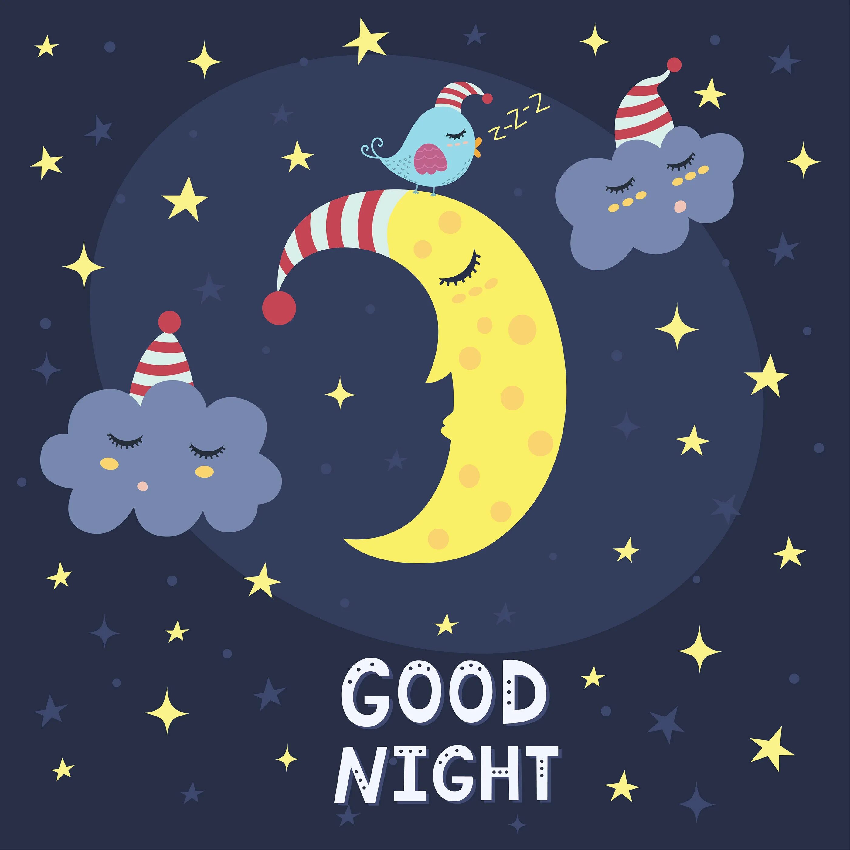 Good Night вектор. Good Night Cards. Ночь сон вектор рисунок. Good Night little Star.