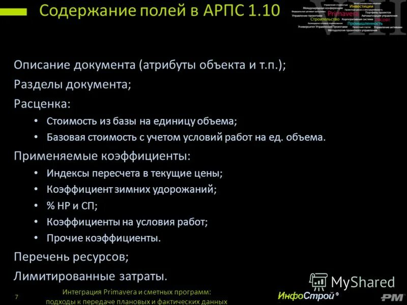 Поле содержание. Поле содержание