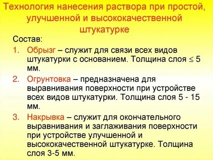 Улучшенная штукатурка технология