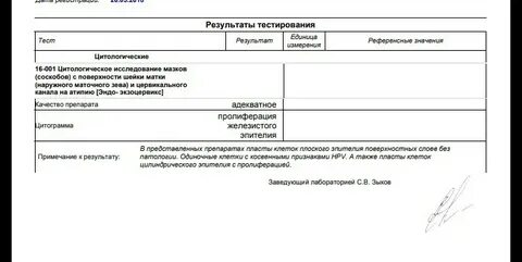 Пролиферация железистого эпителия в мазке на цитологию