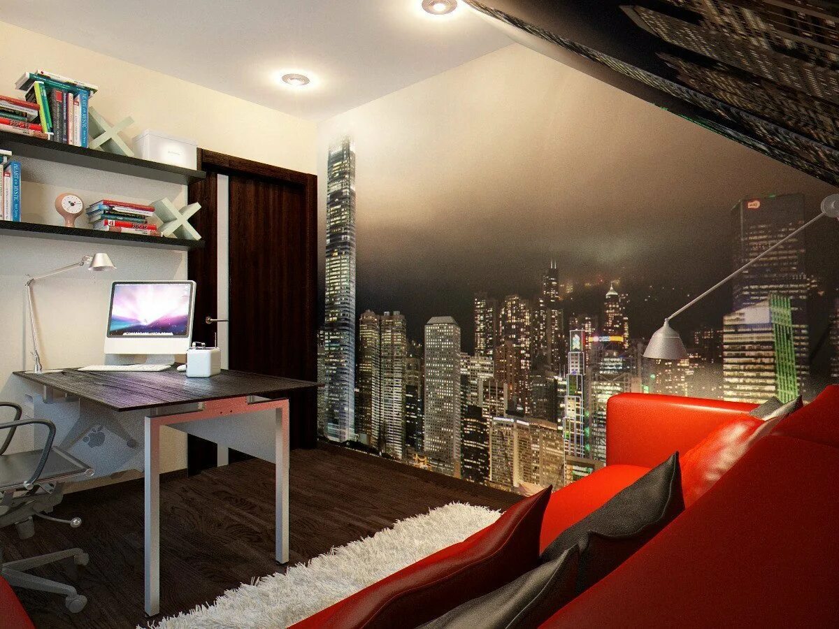 Комната подростка. Фотообои для подростковой комнаты. Необычные детские комнаты. Стильная комната для подростка. Кровать со шкафом внизу.