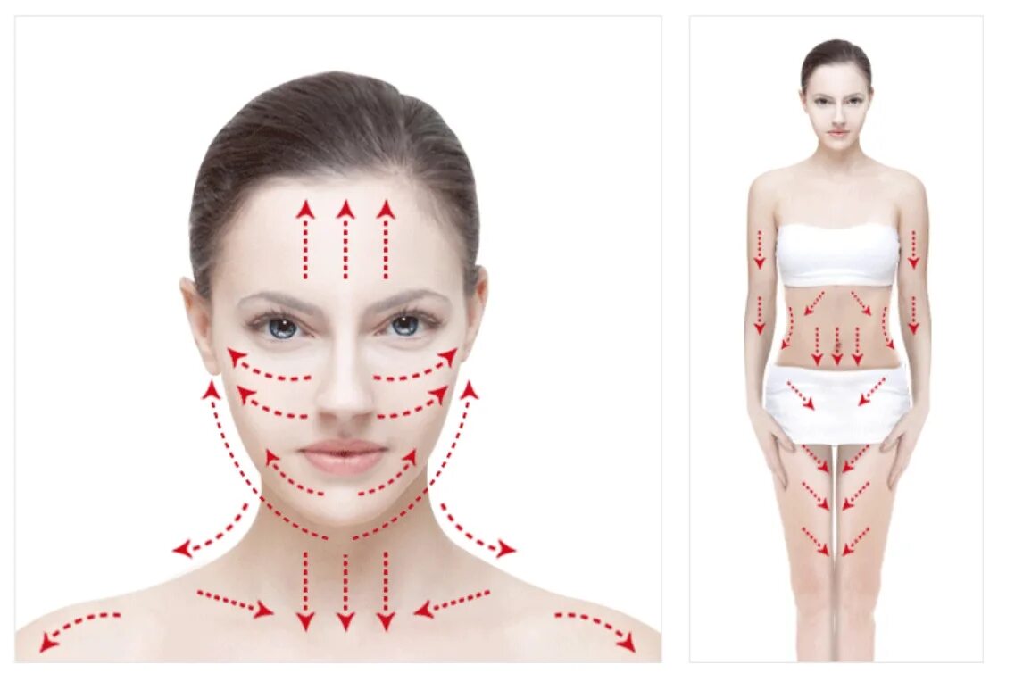 Лимфодренажный инструкция. Щётка для сухого массажа лица. Лимфодренажный массаж лица щеткой. Массажные линии лица щеткой. Линии массажа тела сухой щеткой.