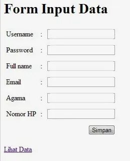 Data input form