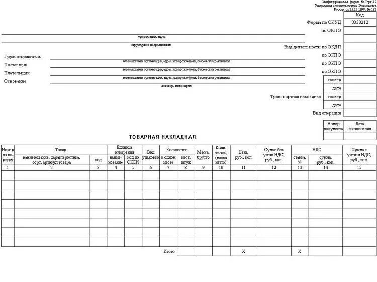 Форма товарной накладной торг-12. Форма накладной торг 12 Формат Word. Товарная накладная бланк а4. Товарная накладная Блан.