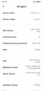 Версию xiaomi версия android