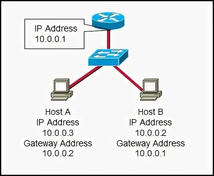 Host b. Схема CCNA. Сегмент сети.