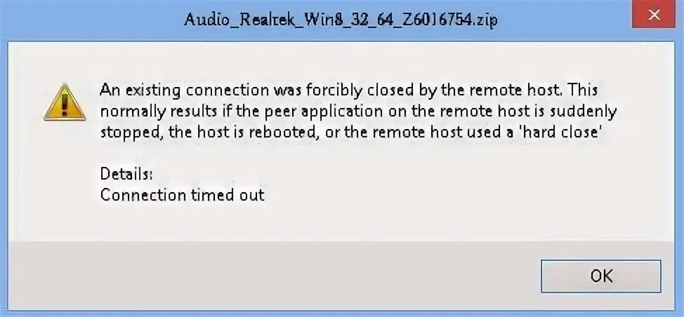 Connection was closed by peer. Connection was closed by peer