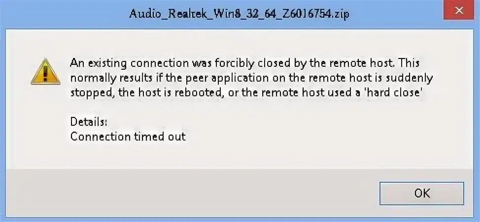 Closed by remote host