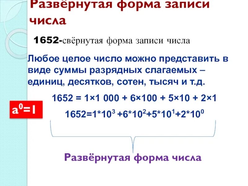 Разрядное слагаемое 1000. Развернутая форма числа. Как записать число в развернутой форме. Свёрнутая и развёрнутая форма записи числа. Число в виде разрядных единиц десятков.