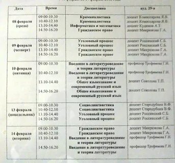 Мгюа расписание