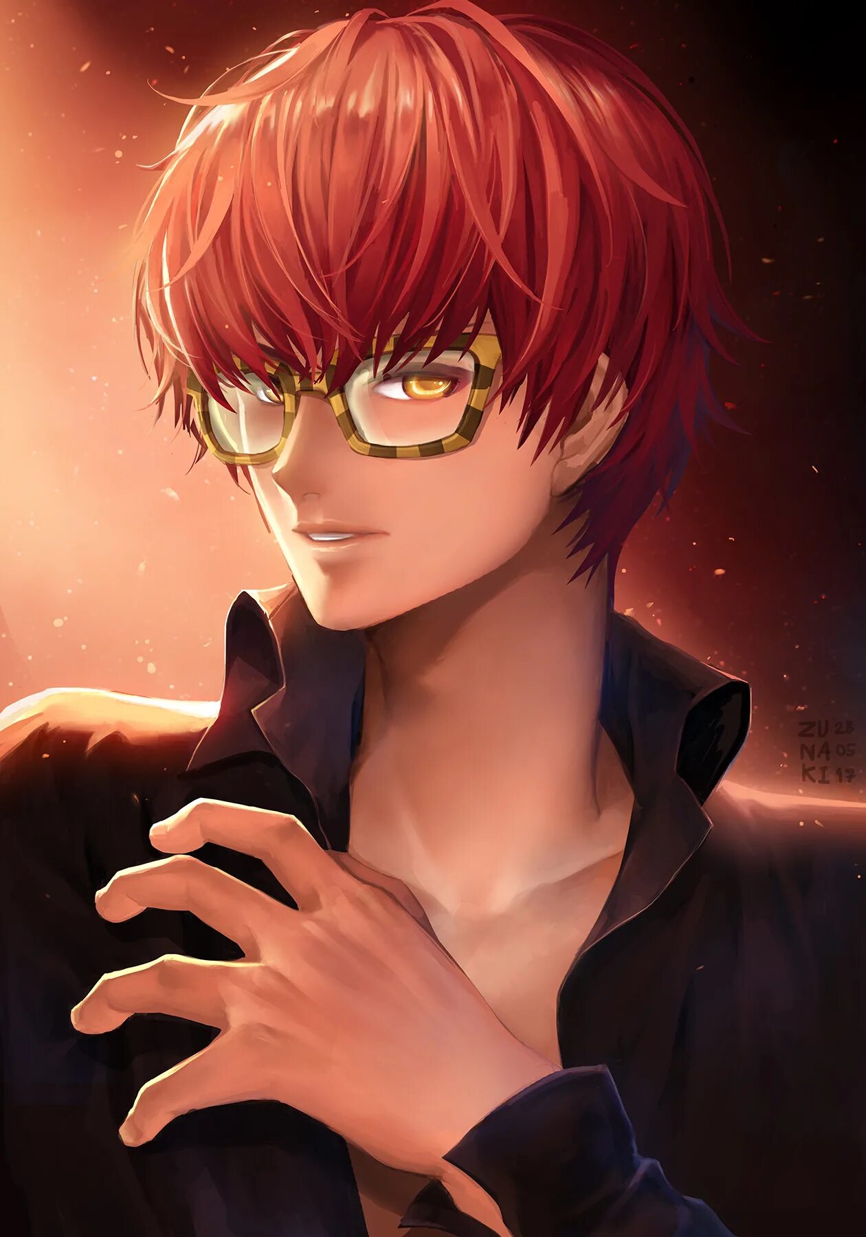 707 mystic messenger арт. Mystic messenger 707 аниме. Mystic messenger 707 аниме. Рыжий персонаж в очках. Рыжий персонаж в очках.