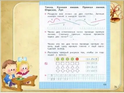 Урок точка прямая кривая 1 класс