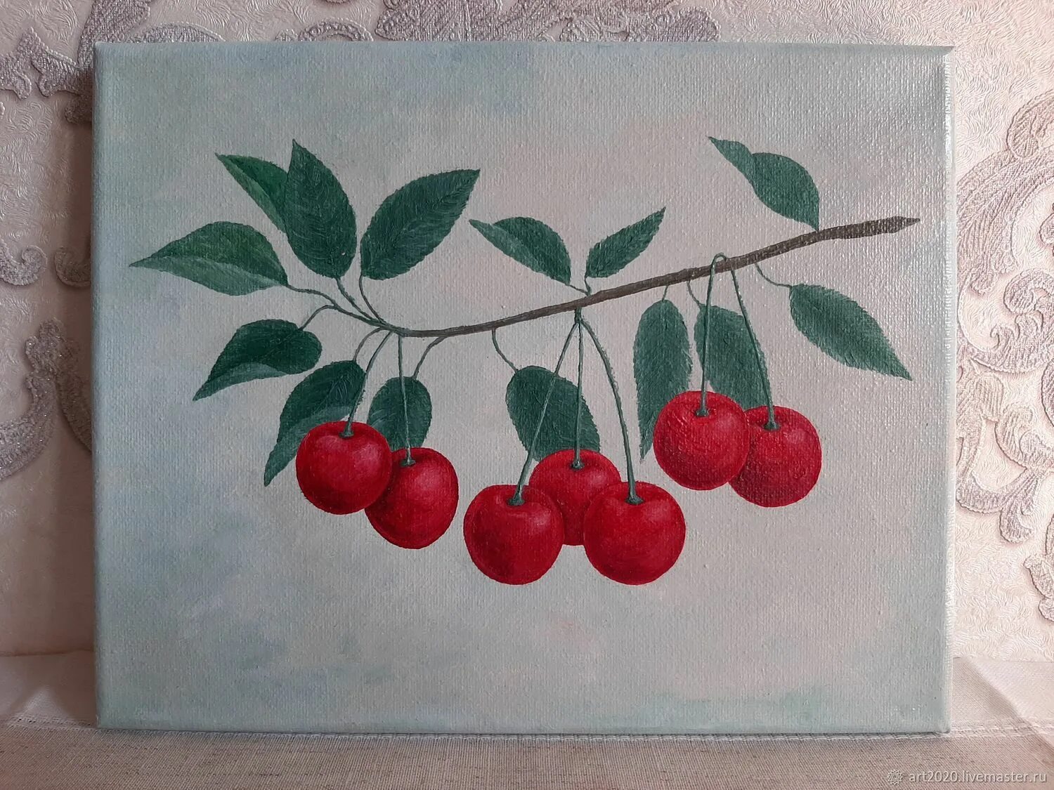 Аппликация вишня. Черри лав. Вишня акварелью. Вишня живопись. Черешня гиперреализм.