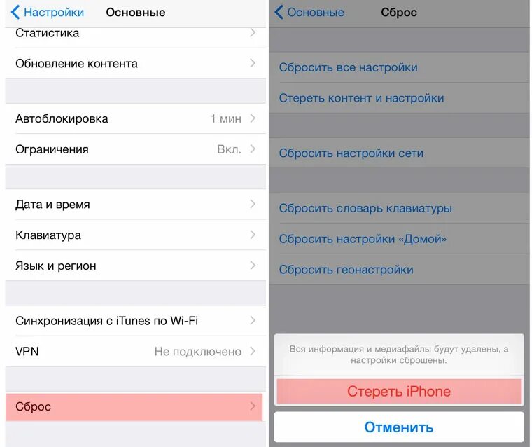 Сброс контента и настроек. Настройки основные сброс. Сбросить контент и настройки. Сбой копирования данных iphone. Как сохранить данные при сбросе