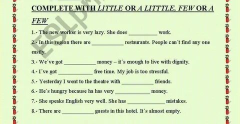 A few a little in english