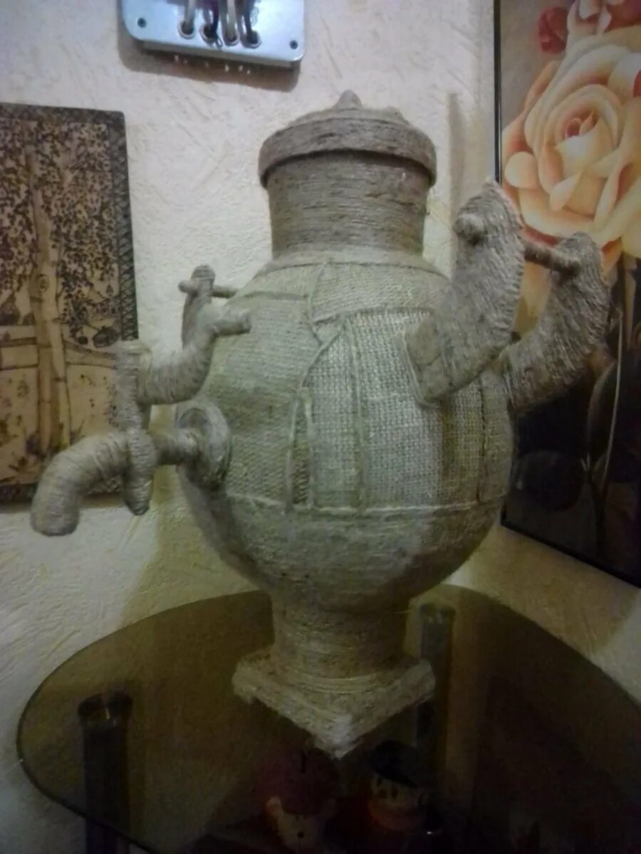 Самовар из макарон. Отреставрированные самовары. Суксунский самовар 18 век. Самовар из джута. Самовар из картона.