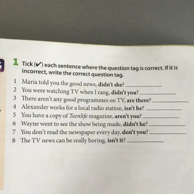 Write tag questions. Write the correct tag. Грамматика английского языка 5 класс correct the mistakes. Read and correct the sentences ответ. There is mistake in each sentence