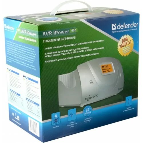 Стабилизатор напряжения Defender AVR iPOWER 1000VA в Красноярске купить по выгод