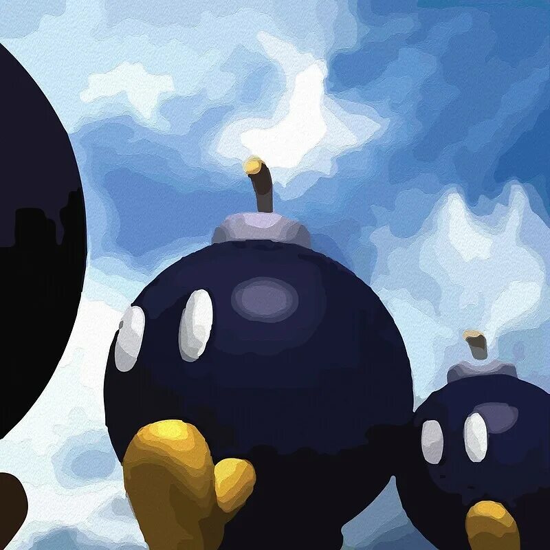 Bob omb. Bob omb battlefield. mario bob omb. mario 64 paintings. mario bomb omb battlefield.