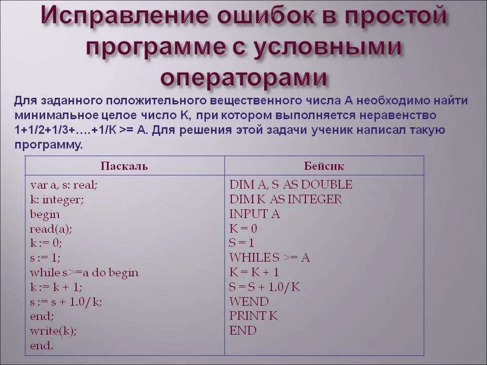 Исправление ошибок в программе. Исправьте ошибки в программе. Неравенство в Паскале. Исправь ошибки в программе.