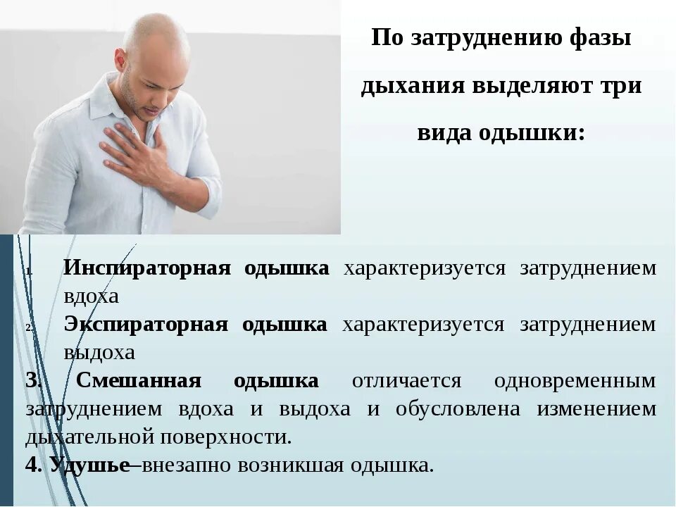 Какие больные принимает. Одышка экспираторная инспираторная смешанная. Тип одышки при патологии дыхательной системы. Инспираторная одышка симптомы. Одышка причины.