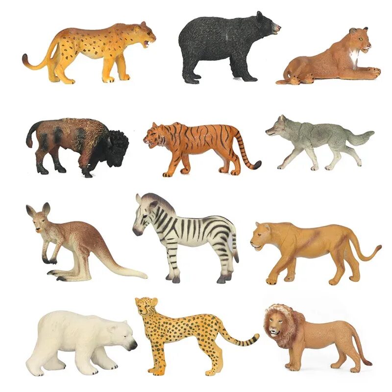 Дикие животные купить. Игрушки леопард тигр Лев Зебра слон. Игрушки животные. Муляжи животных для детей. Фигурки животных для макета.