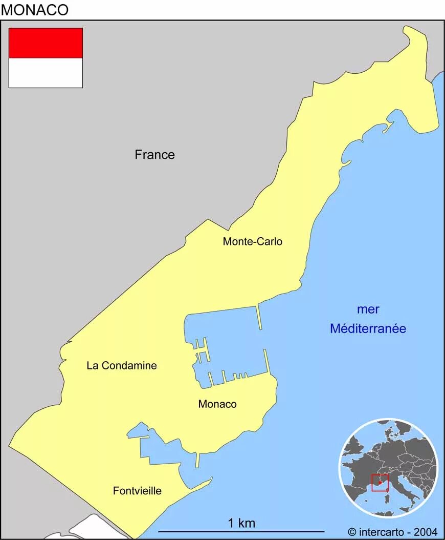 Где находится монте карло какая страна. Княжество Монако на карте. Государство Монако на карте. Географическое местоположение Монако. Монако политическая карта.