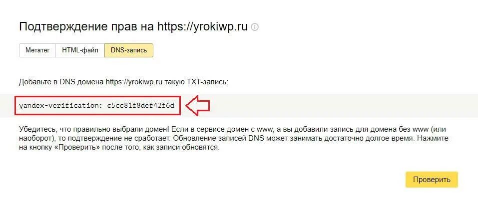 Подтверждение прав в DNS. Тхт запись это. Как подтвердить с помощью DNS записи. Добавьте в dns домена