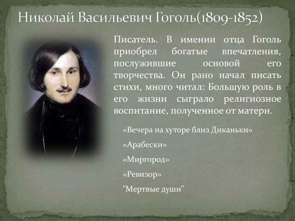 Жизнь Гоголя 1835-1842. 1 апреля день рождения николая гоголя