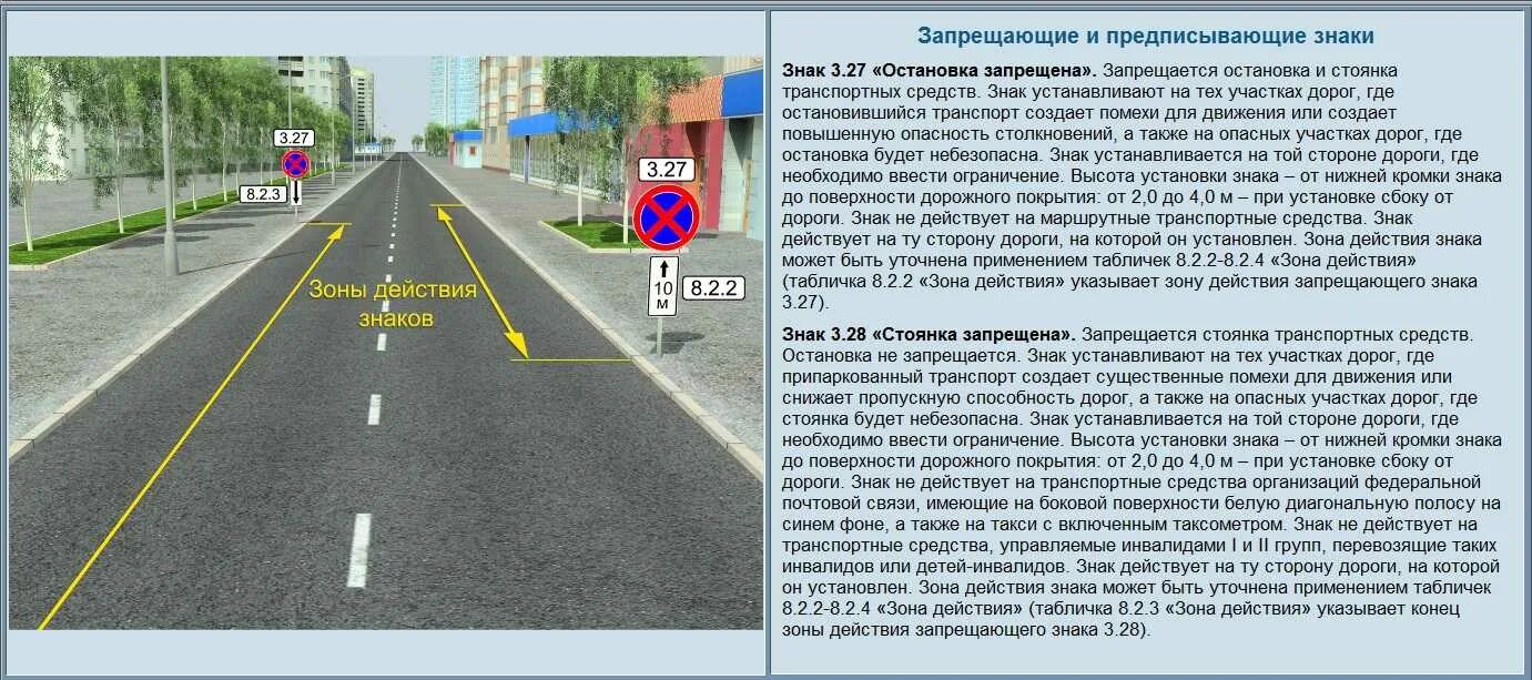 Пункт 8.1 1. Дорожный знак 3.27 ПДД РФ. Сплошная разметка перед перекрестком. Зона действия знака остановка запрещена. Зона действия знака 3.27.