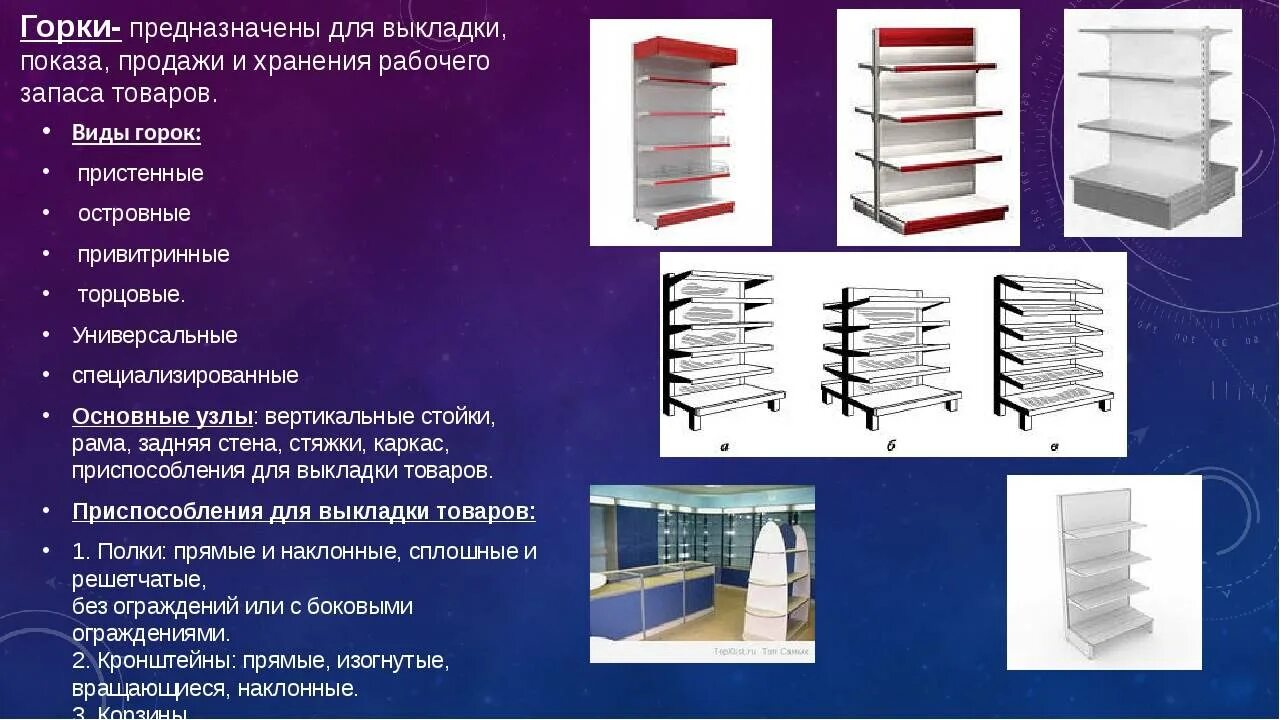 Горка торговое оборудование. Типы торговой мебели. Стеллажи в торговый зал. Горки оборудование для магазина.