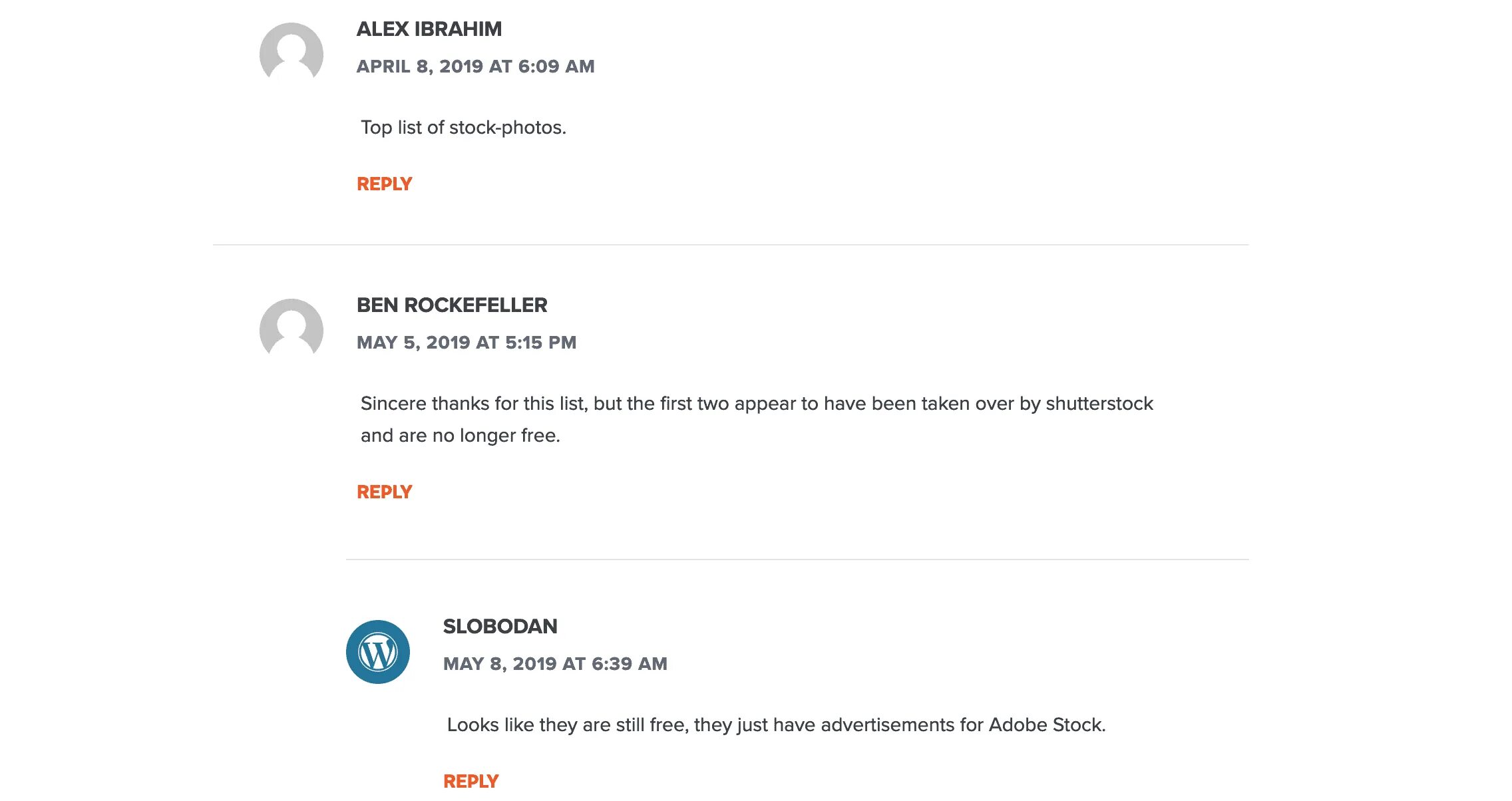 Comments block. Comments block