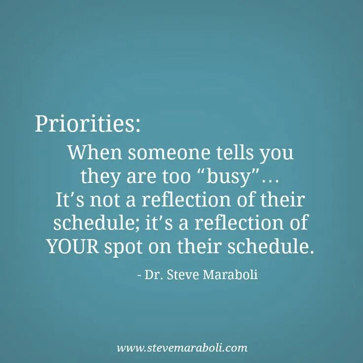 I was busy preparing for my. There is no body is too busy in this world its all about priorities.
